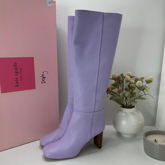 kate spade Shoes - Kate Spade Rochelle Buttery Soft Leather Knee High Boot Frzen Lilac Women 7.5NWB